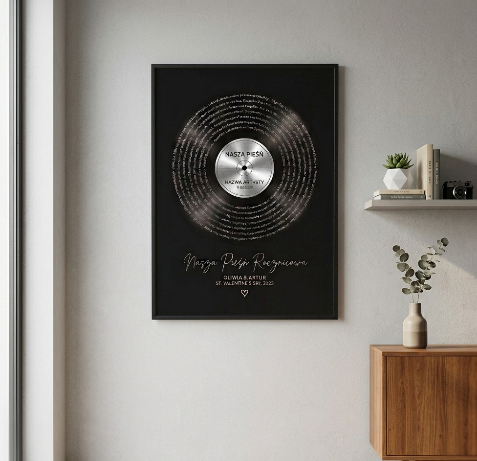 Personalized Song Lyrics Print - Gold and Silver Foil | Metallic Vinyl Art