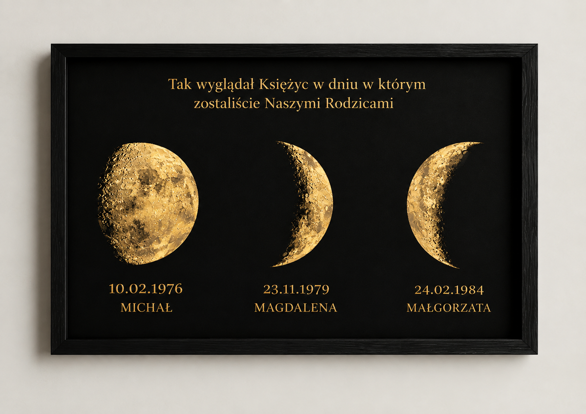 Personalizowany Plakat Faza Księżyca – Prezent dla Rodziców (A3)