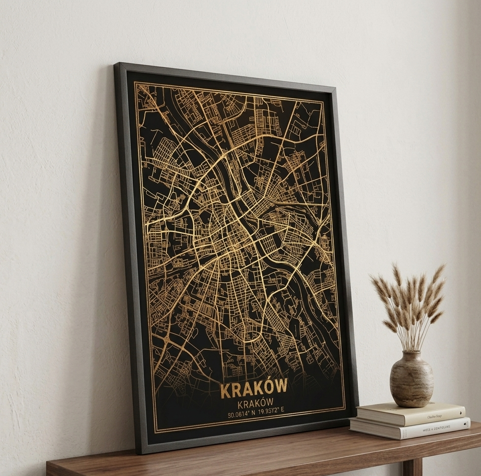 Póster Mapa de la Ciudad – Edición Premium Oro y Plata