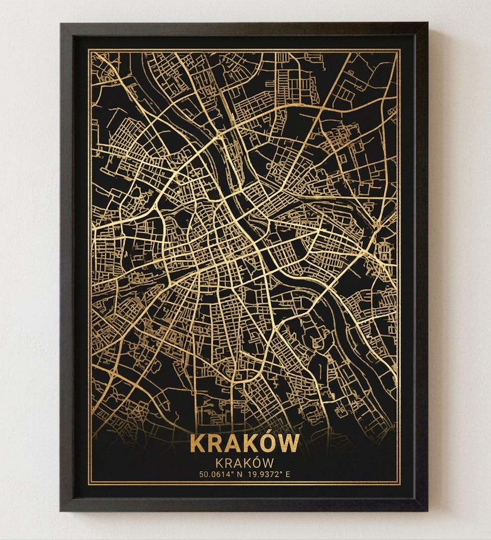 Póster Mapa de la Ciudad – Edición Premium Oro y Plata