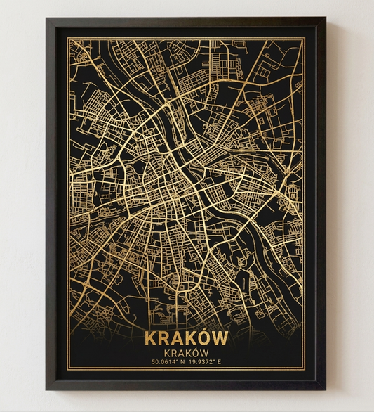 City Map Poster – Gold and Silver Premium Edition