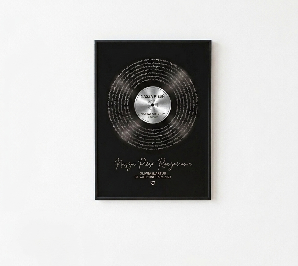 Personalized Song Lyrics Print - Gold and Silver Foil | Metallic Vinyl Art