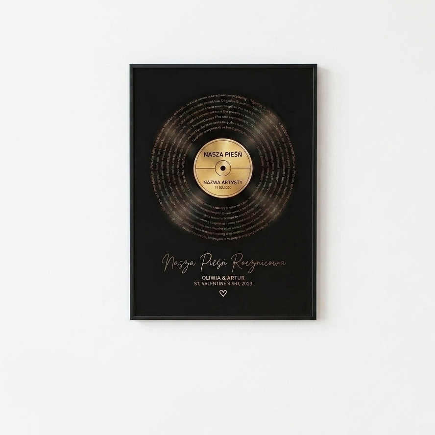 Personalized Song Lyrics Print - Gold and Silver Foil | Metallic Vinyl Art