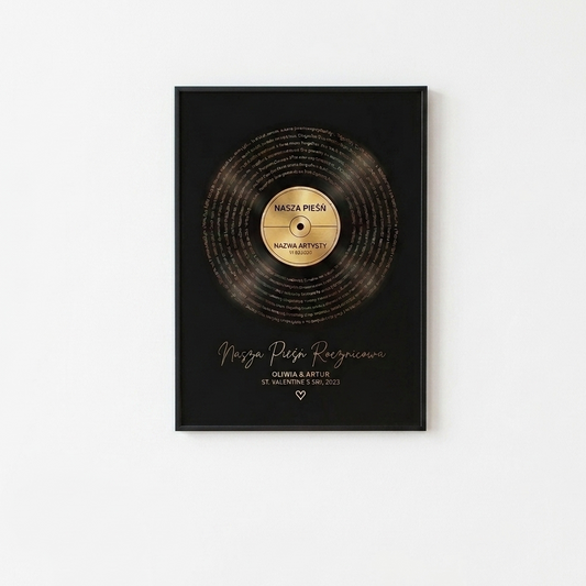 Personalized Song Lyrics Print - Gold and Silver Foil | Metallic Vinyl Art
