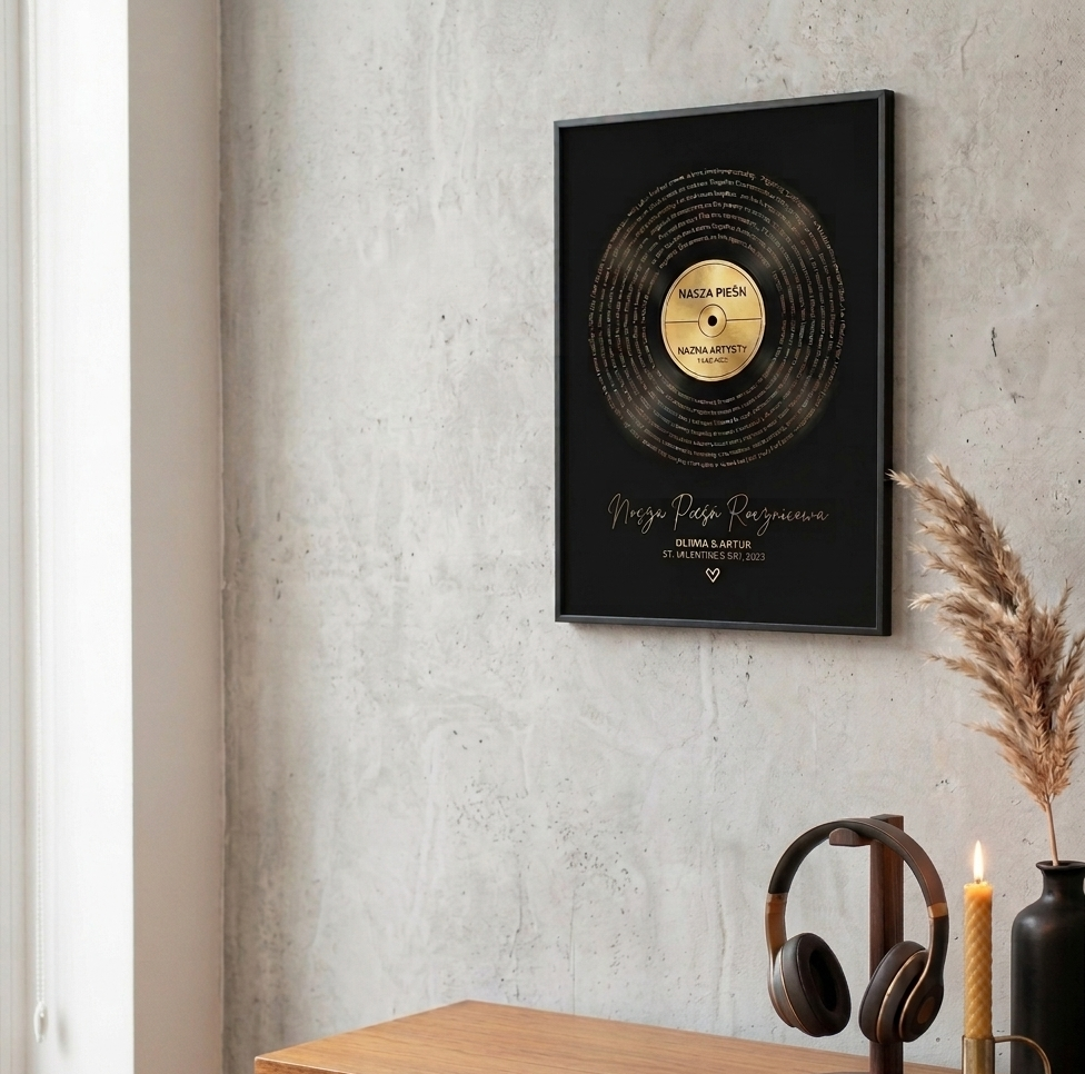 Personalized Song Lyrics Print - Gold and Silver Foil | Metallic Vinyl Art