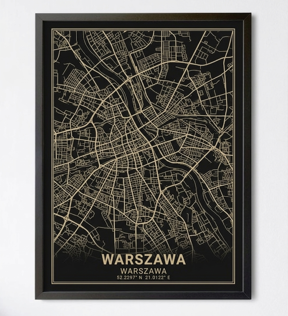 Póster Mapa de la Ciudad – Edición Premium Oro y Plata